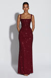 Robe Longue Calanthe - Bourgogne Scintillant
