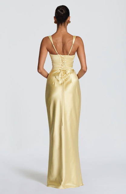 Robe Longue Calanthe - Jaune citron