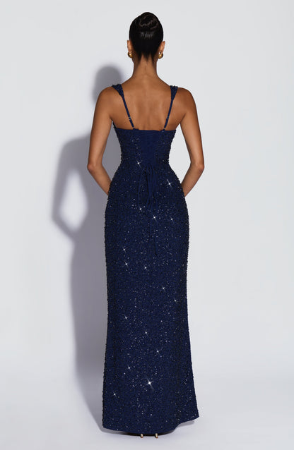 Robe Longue Calanthe - Navy Sparkle