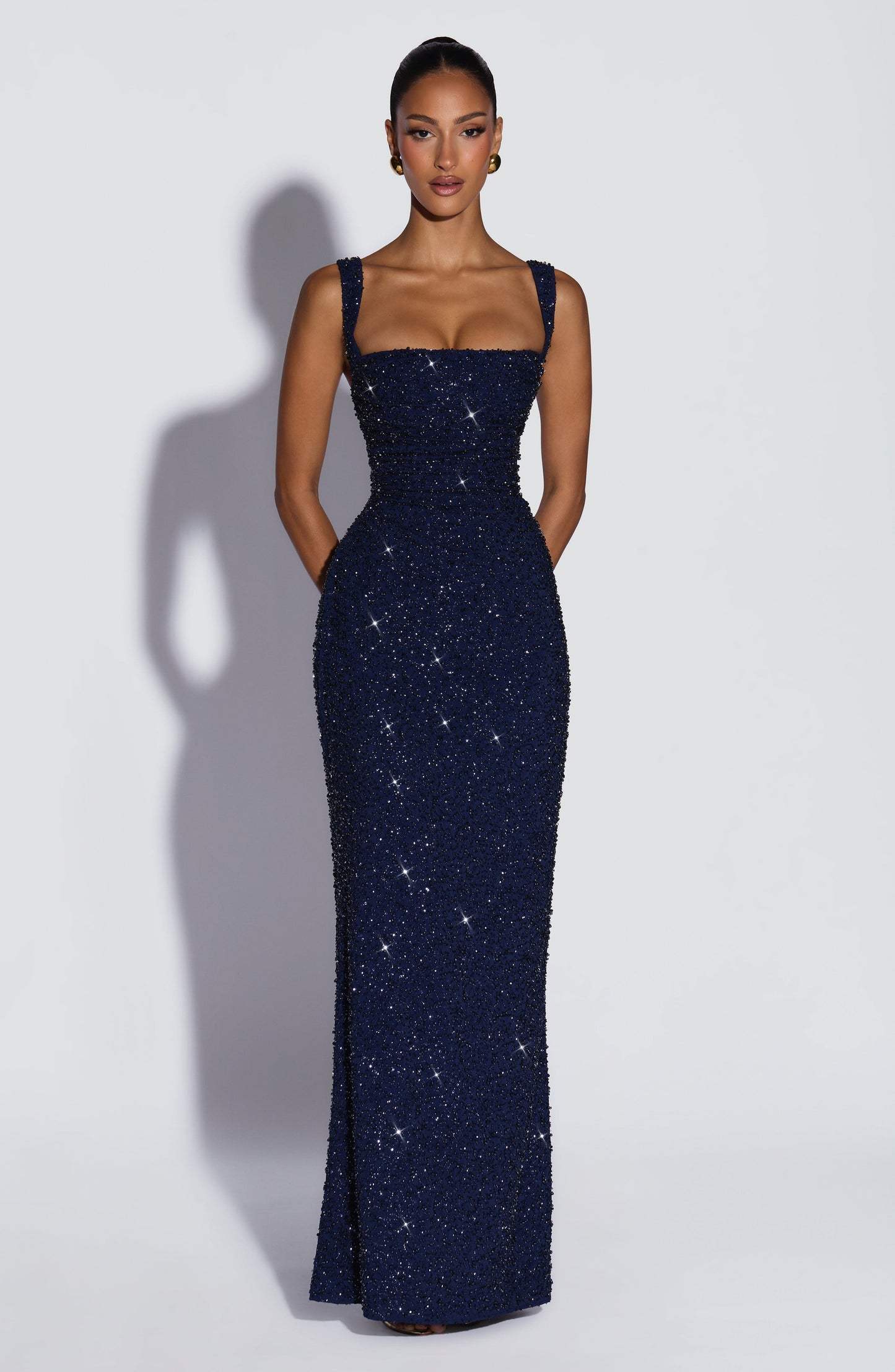 Robe Longue Calanthe - Navy Sparkle