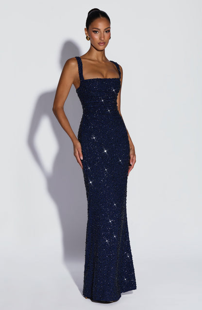 Robe Longue Calanthe - Navy Sparkle