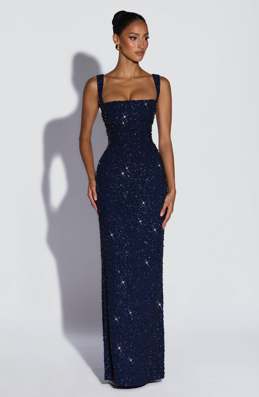 Robe Longue Calanthe - Navy Sparkle