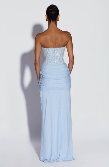 Robe Longue Carina - Bleu glacier