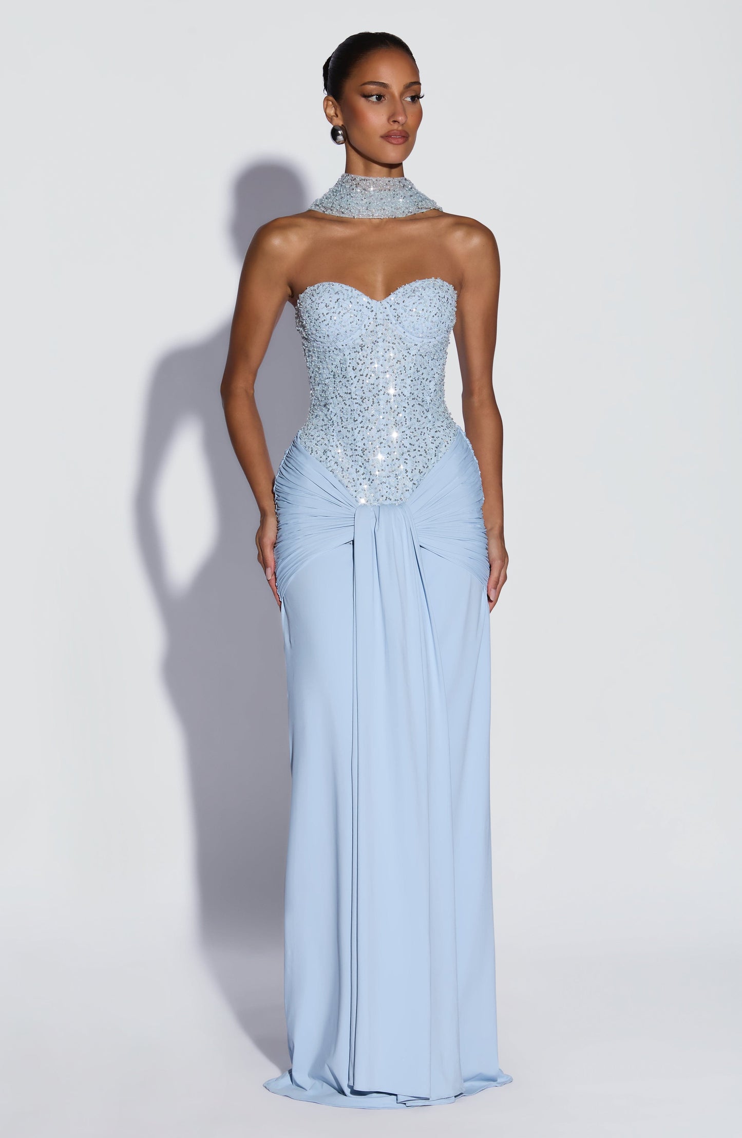 Robe Longue Carina - Bleu glacier