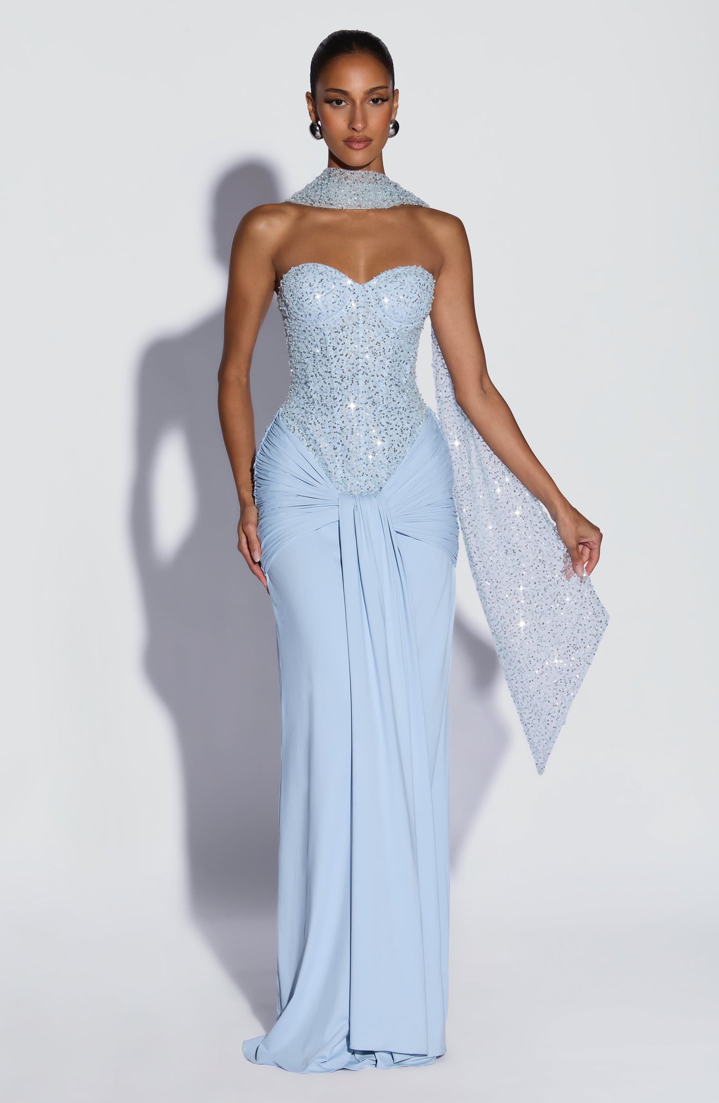 Robe Longue Carina - Bleu glacier