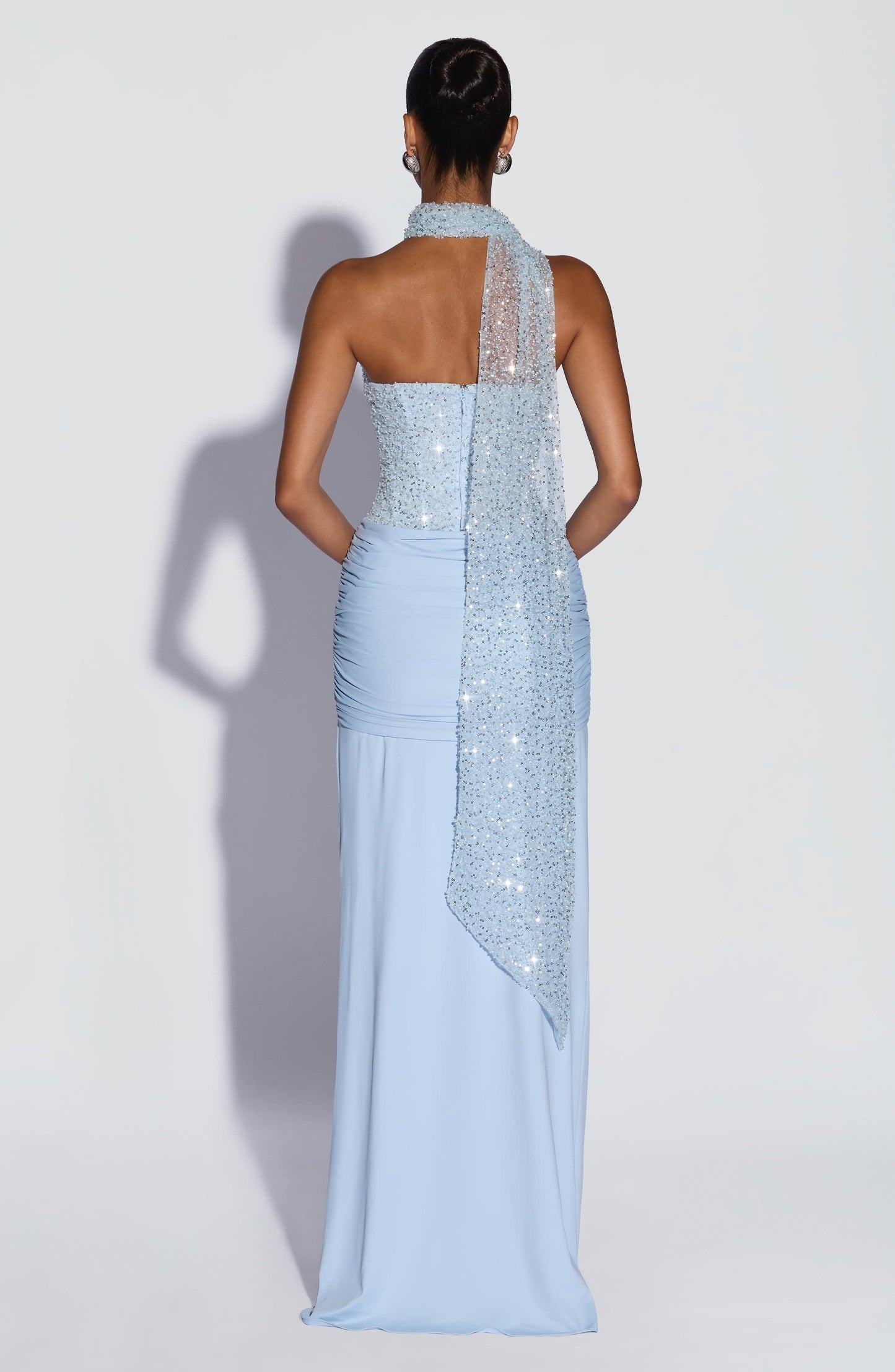 Robe Longue Carina - Bleu glacier