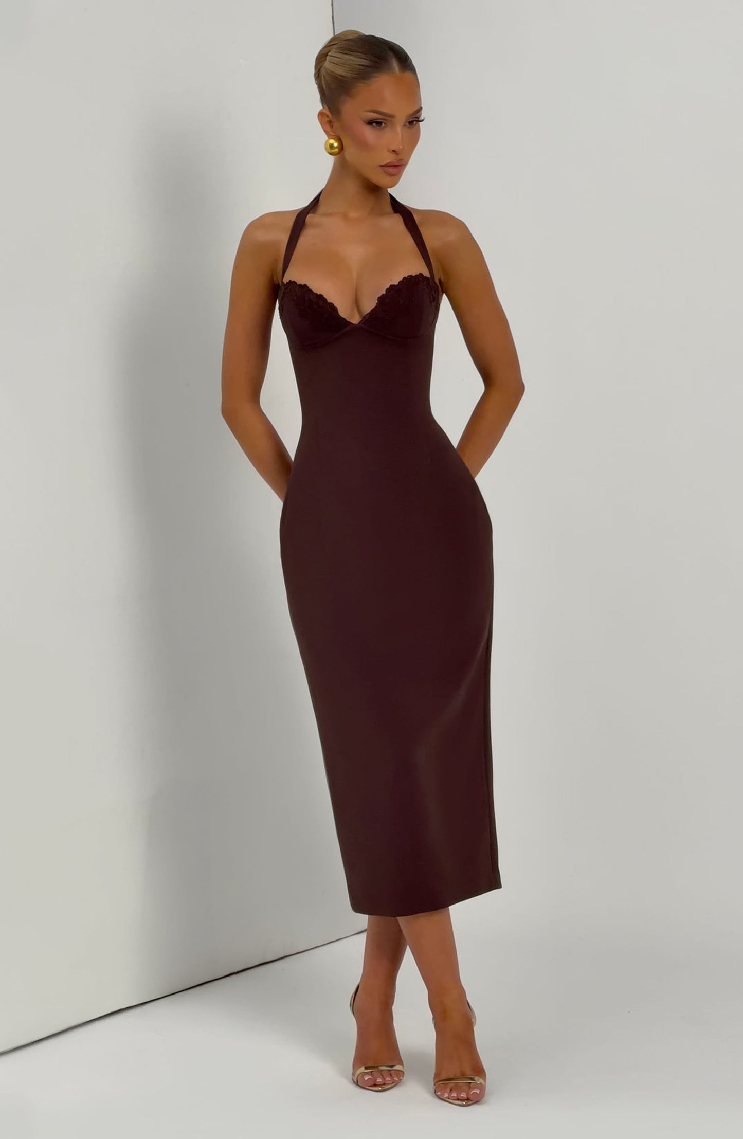 Robe Midi Cassia - Brun Prune