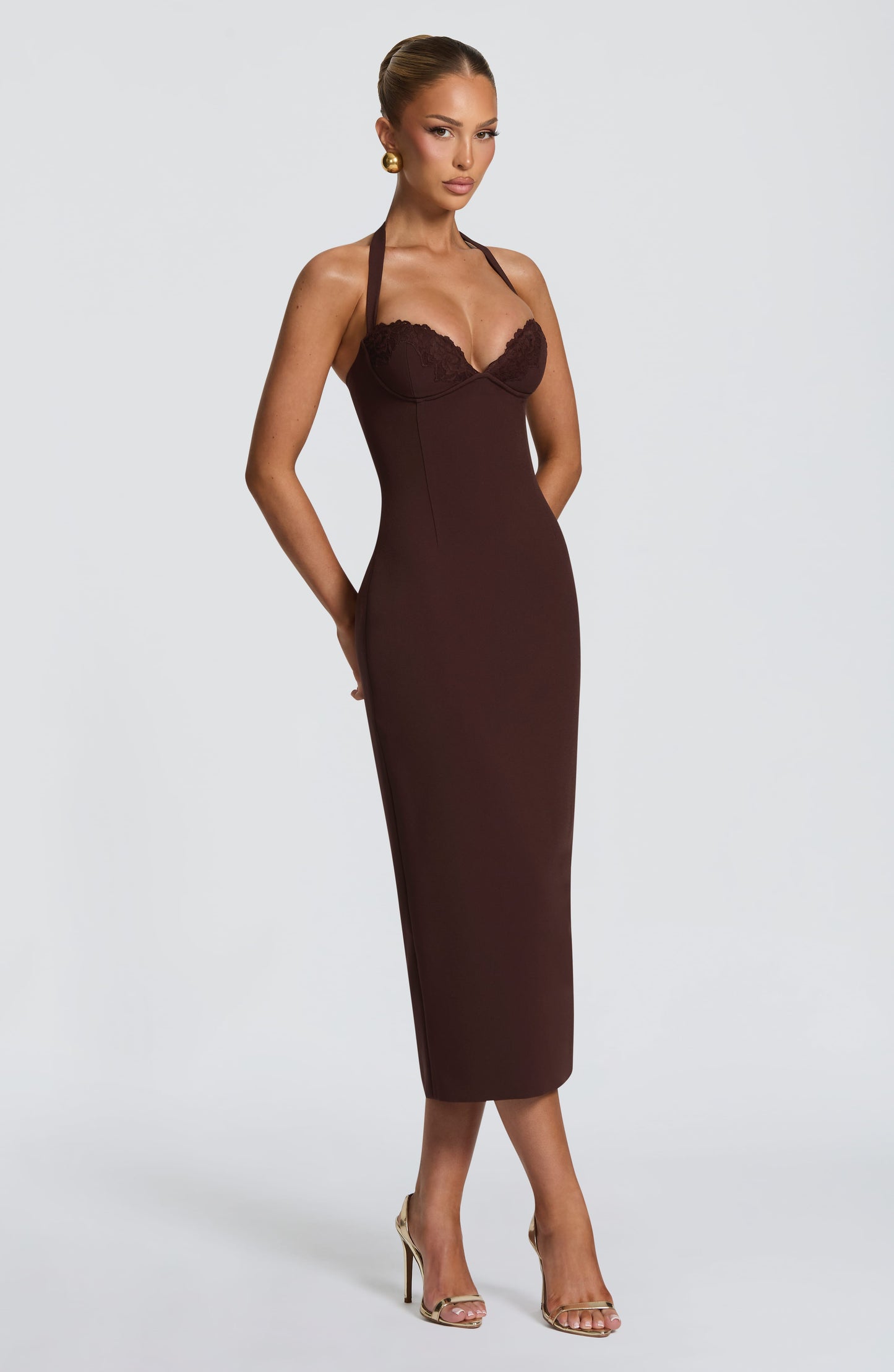 Robe Midi Cassia - Brun Prune