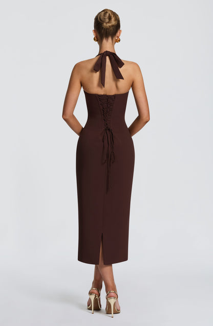 Robe Midi Cassia - Brun Prune