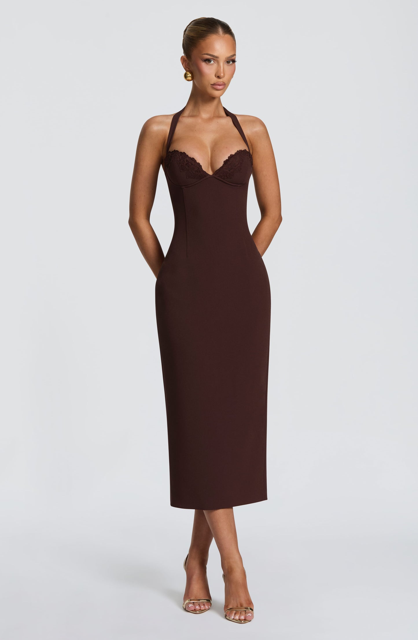 Robe Midi Cassia - Brun Prune