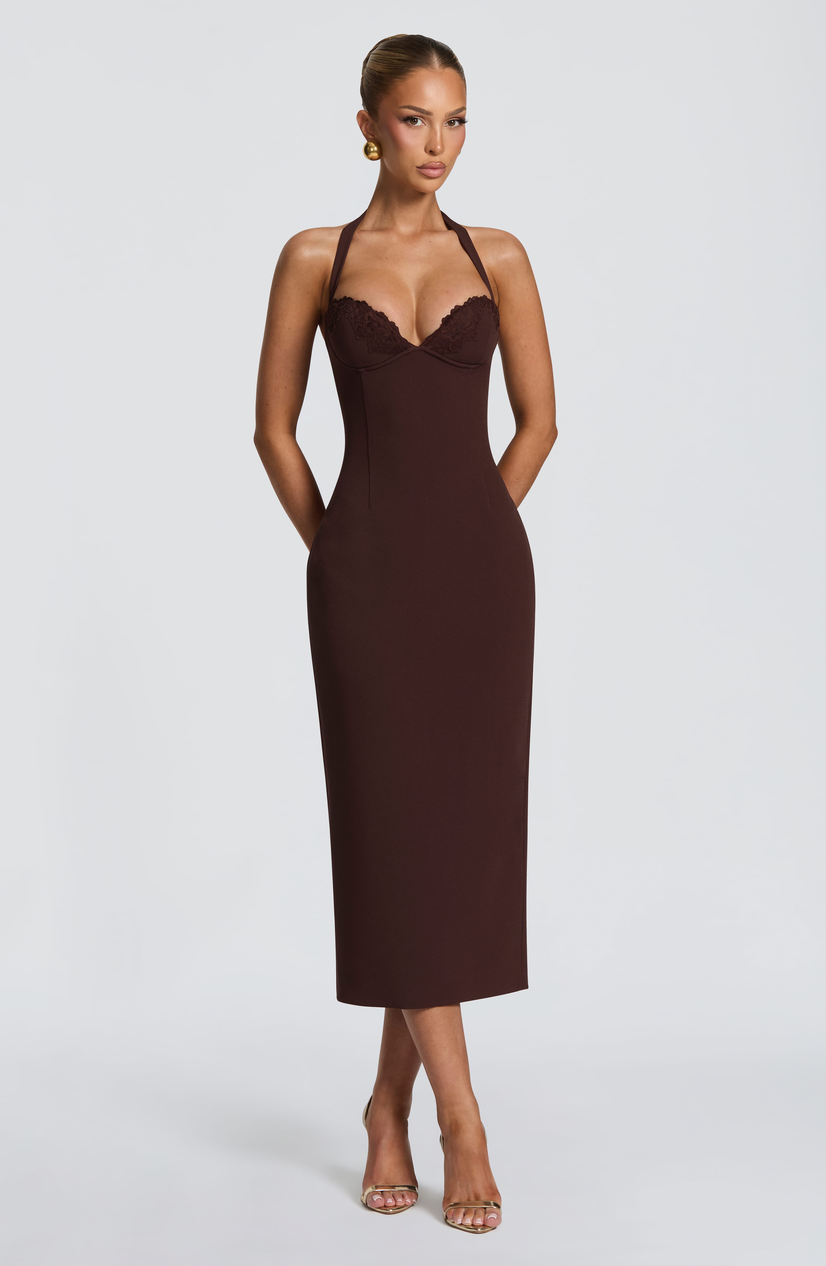 Robe Midi Cassia - Brun Prune