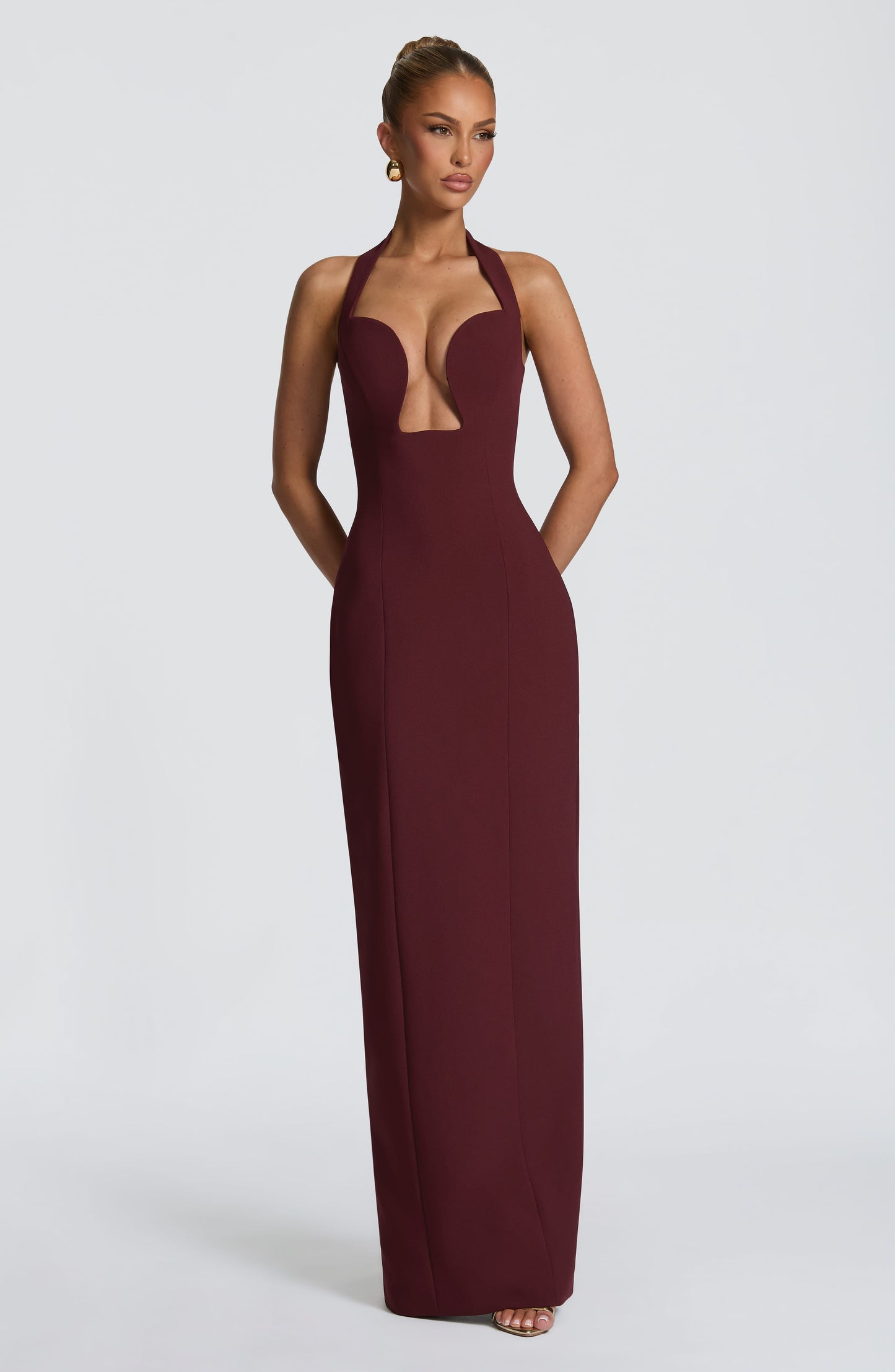 Robe Longue Charlotte - Cerise laquée