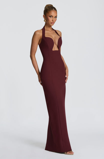 Robe Longue Charlotte - Cerise laquée