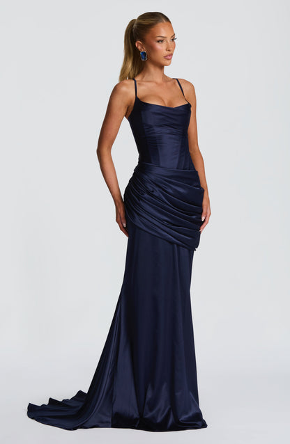 Robe Longue Connie - Bleu Marine