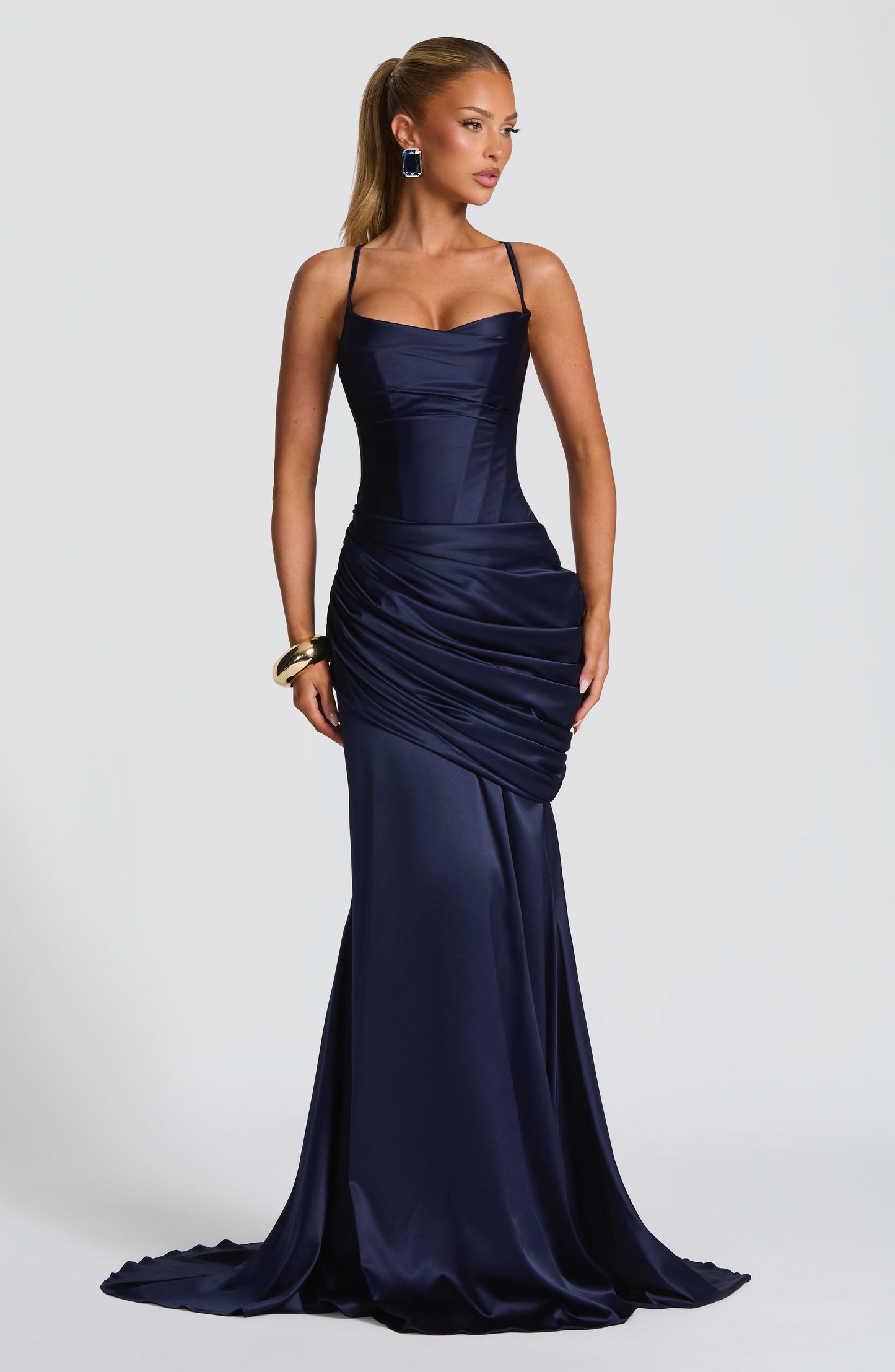 Robe Longue Connie - Bleu Marine