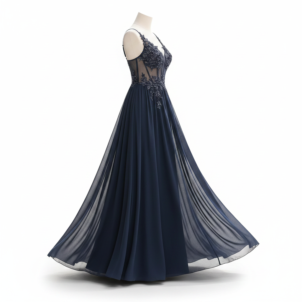 Robe de Soirée Bleue Marine Élégante – Robe de Luxe de la boutique Lovea Paris