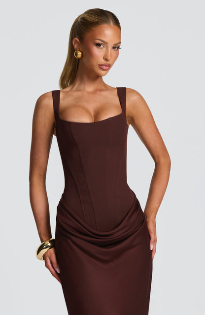 Robe Longue Cornelia - Brun Prune