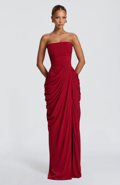 Robe Longue Cyra - Deep red