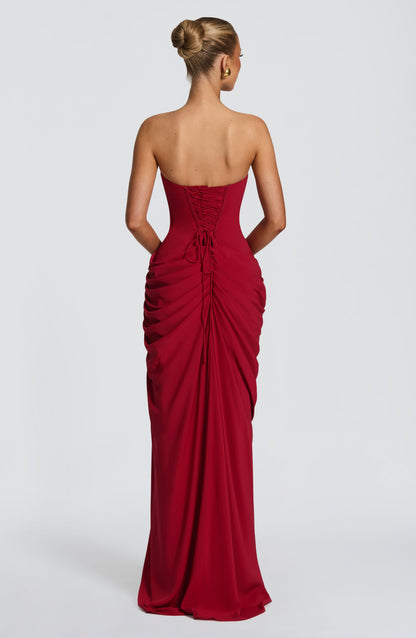 Robe Longue Cyra - Deep red