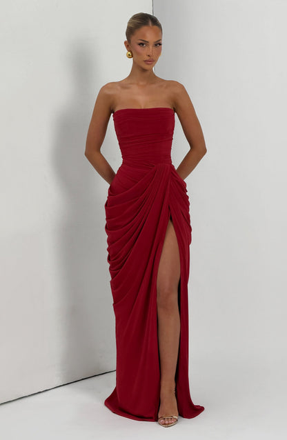 Robe Longue Cyra - Deep red