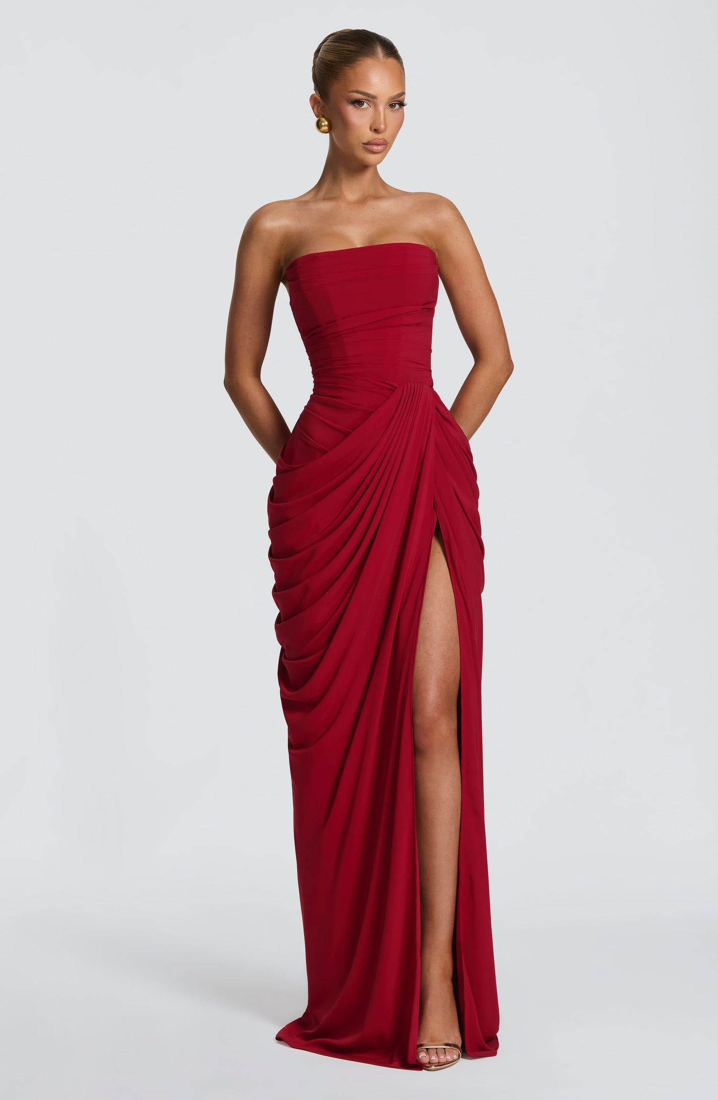 Robe Longue Cyra - Deep red