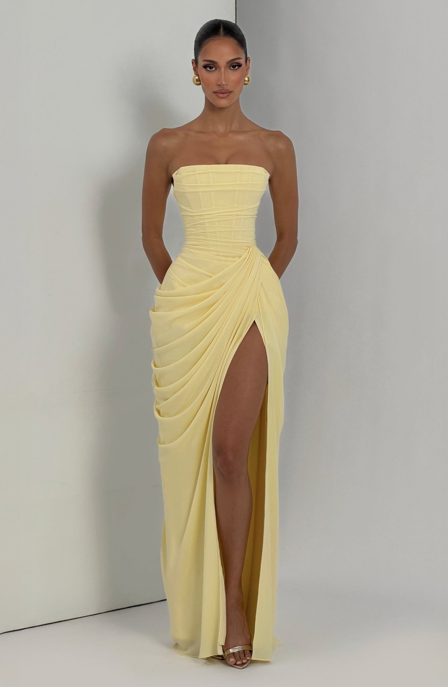 Robe Longue Cyra - Jaune citron