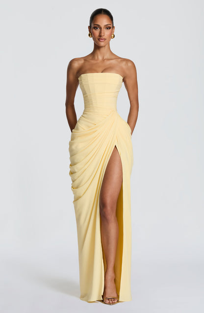 Robe Longue Cyra - Jaune citron