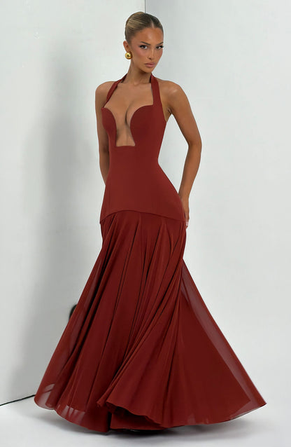 Robe Longue Cyrene - Rouille profond