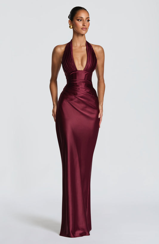 Robe Longue Elowen - Cerise Laquée