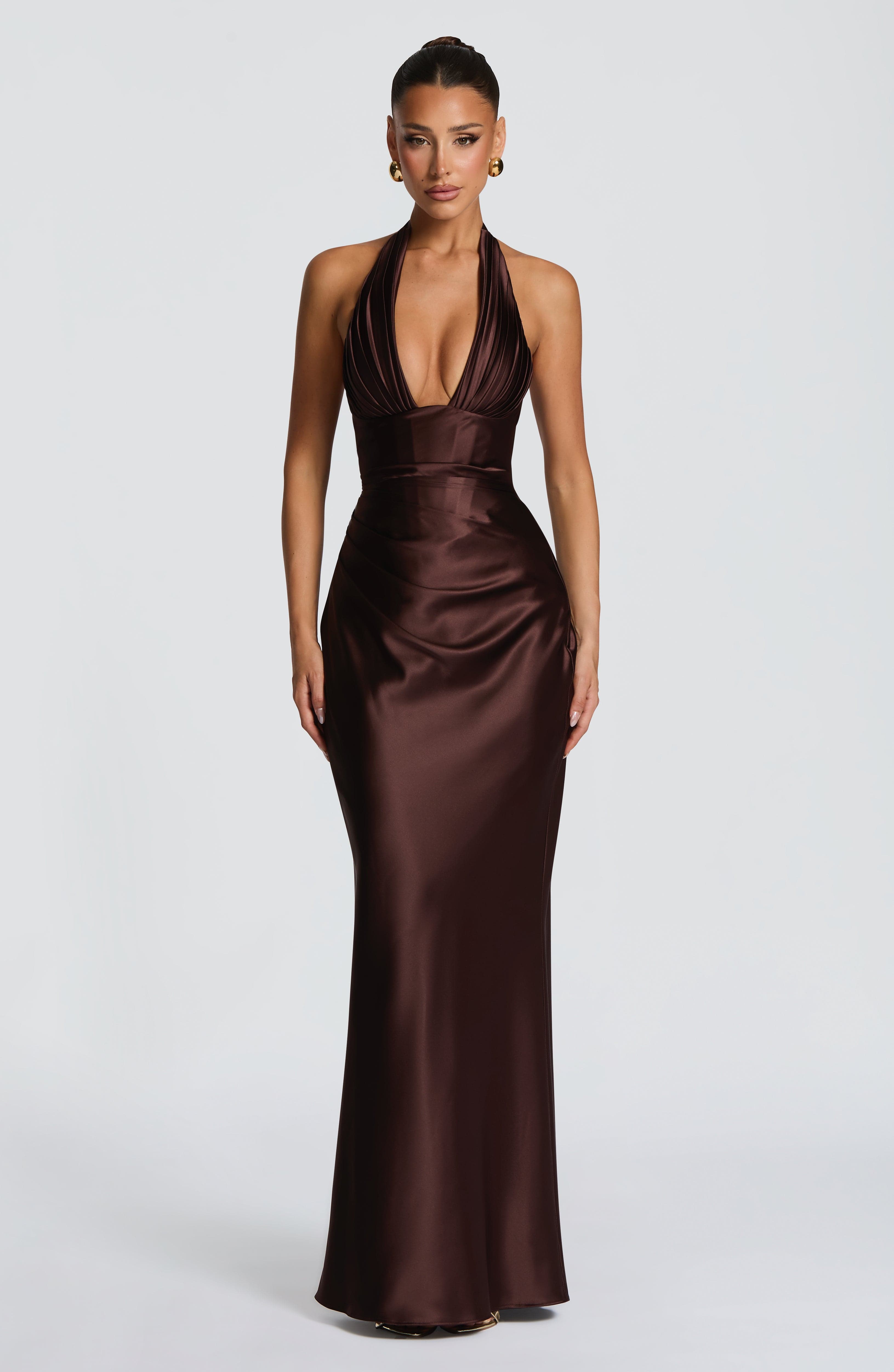 Robe Longue Elowen - Brun prune