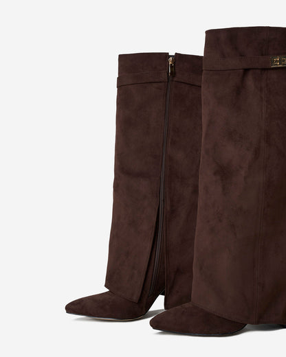 Robe Bottes en daim lavista hauteur genou - marron