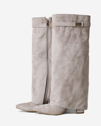 Robe Bottes En Daim Lavista Hauteur Genou - Taupe