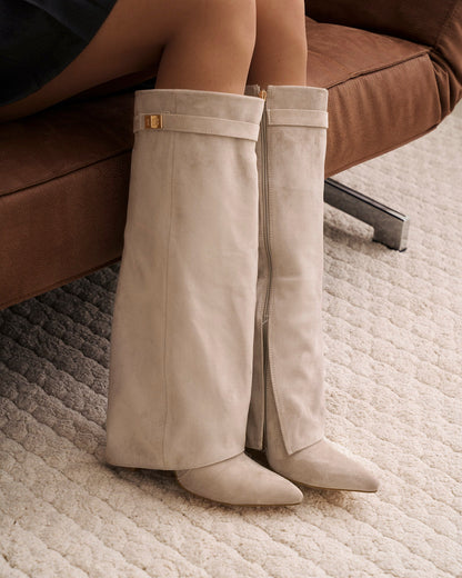 Robe Bottes En Daim Lavista Hauteur Genou - Taupe