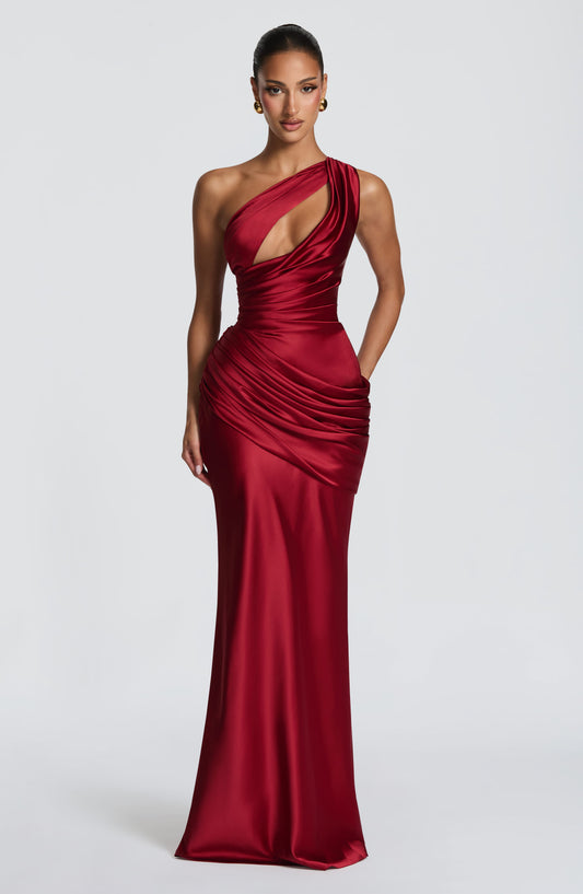 Robe Longue Emina - Rouge Profond