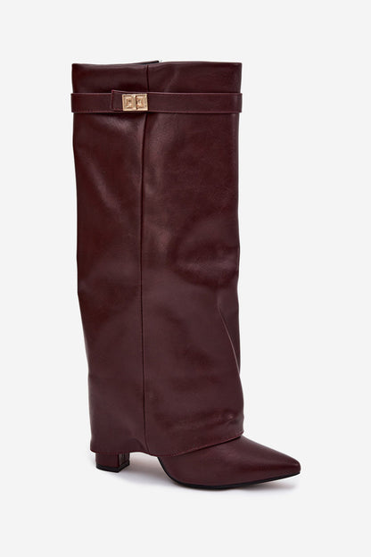 Robe Bottes En Cuir Lavista Hauteur Genou - Bourgogne