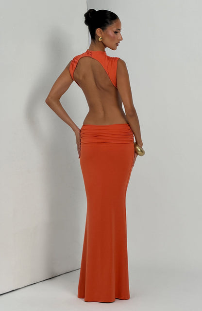 Robe Longue Fenella - Orange brûlé