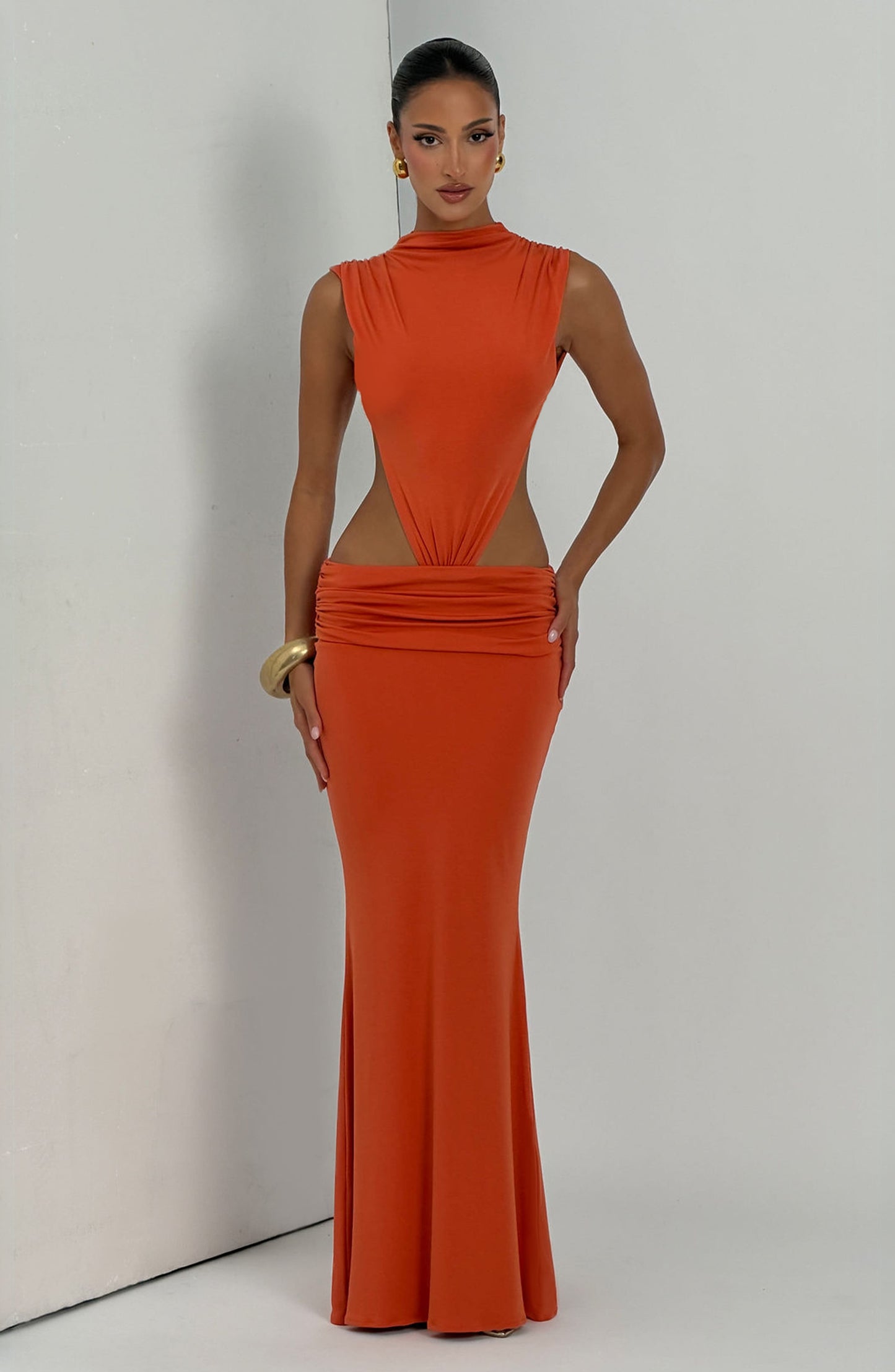 Robe Longue Fenella - Orange brûlé