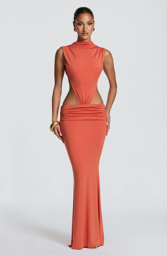 Robe Longue Fenella - Orange Brûlé