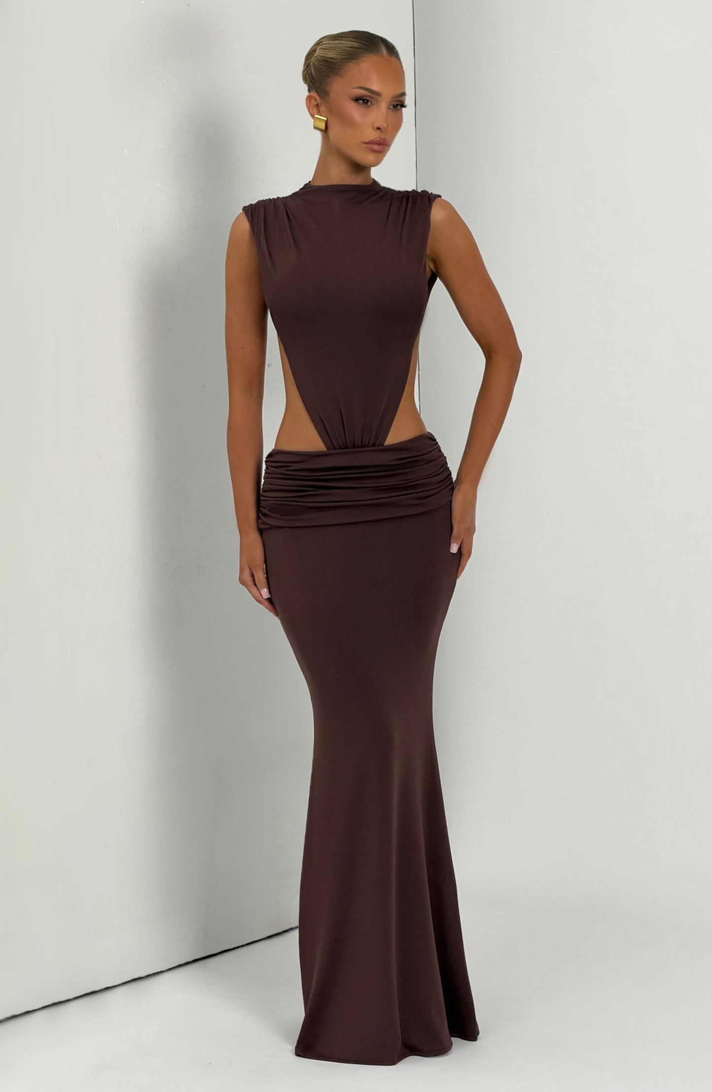 Robe Longue Fenella - Brun Prune