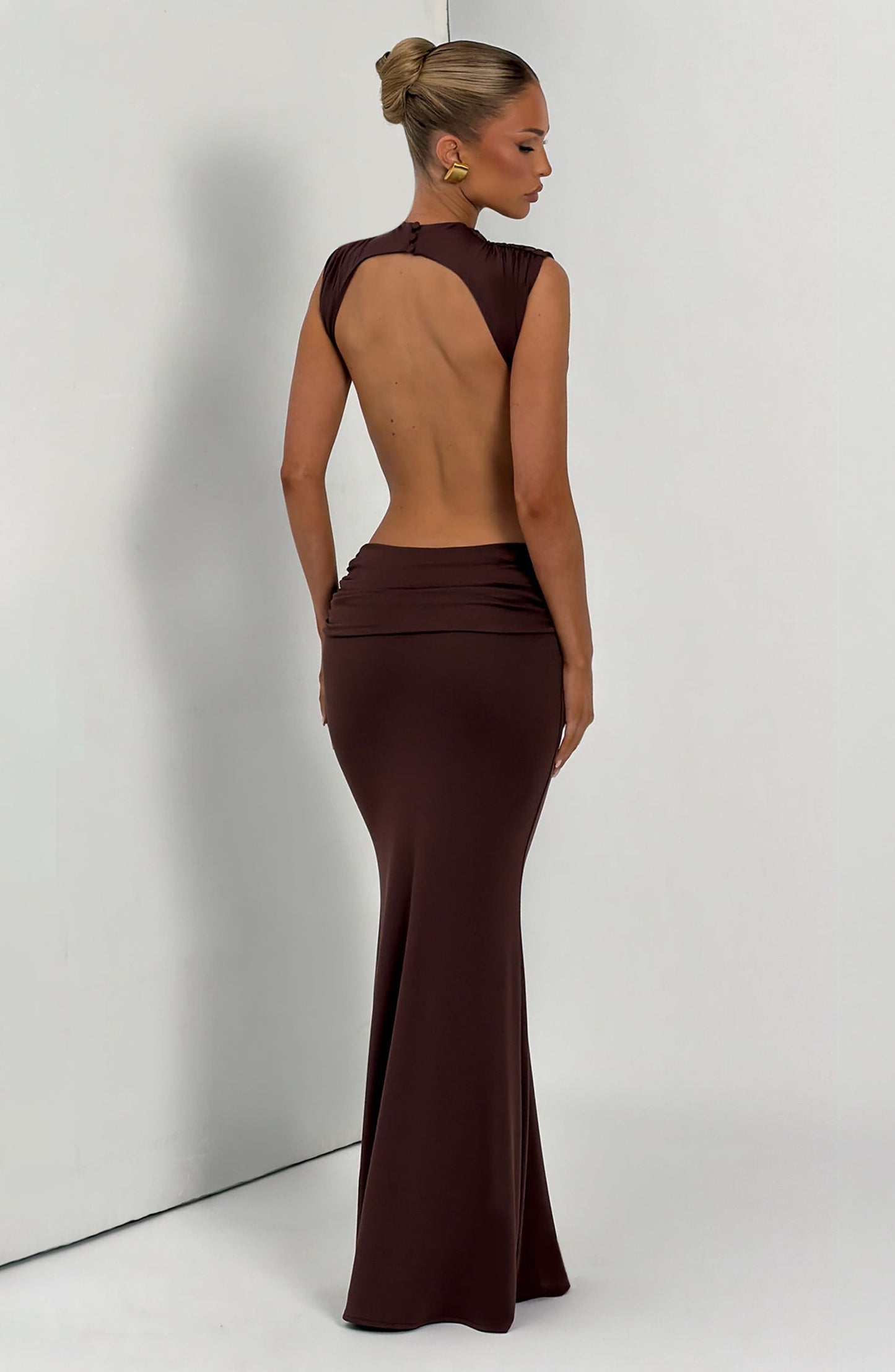 Robe Longue Fenella - Brun Prune