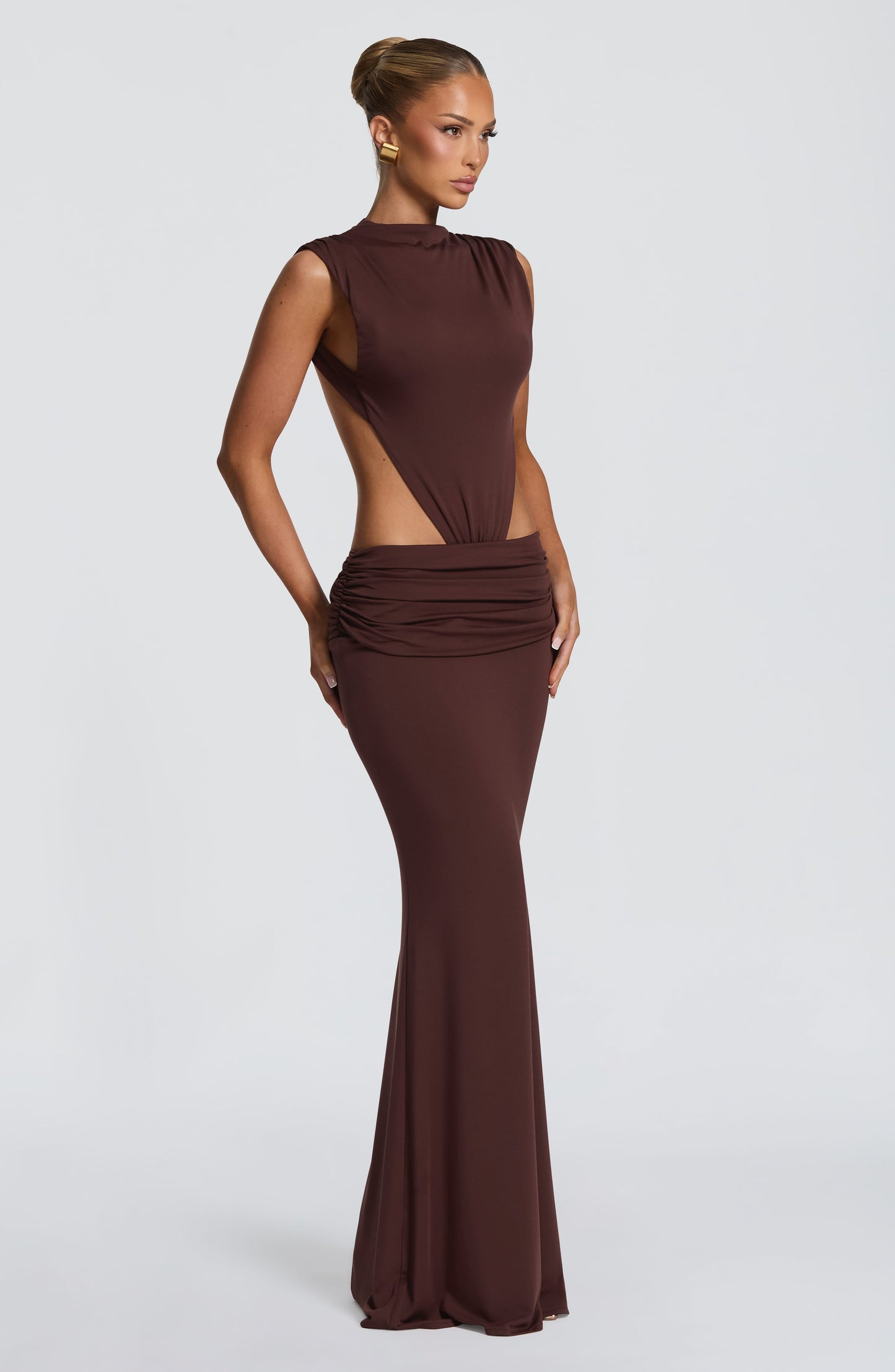 Robe Longue Fenella - Brun Prune