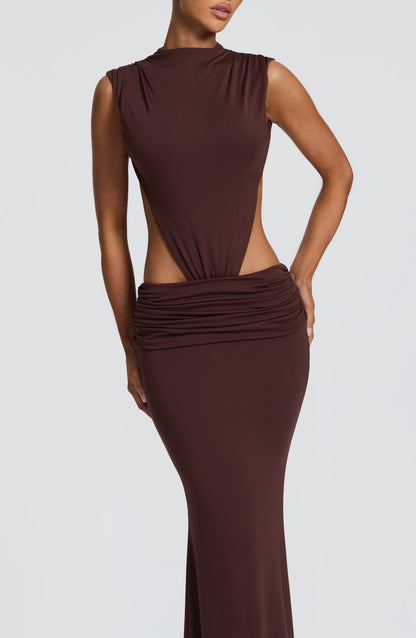 Robe Longue Fenella - Brun Prune
