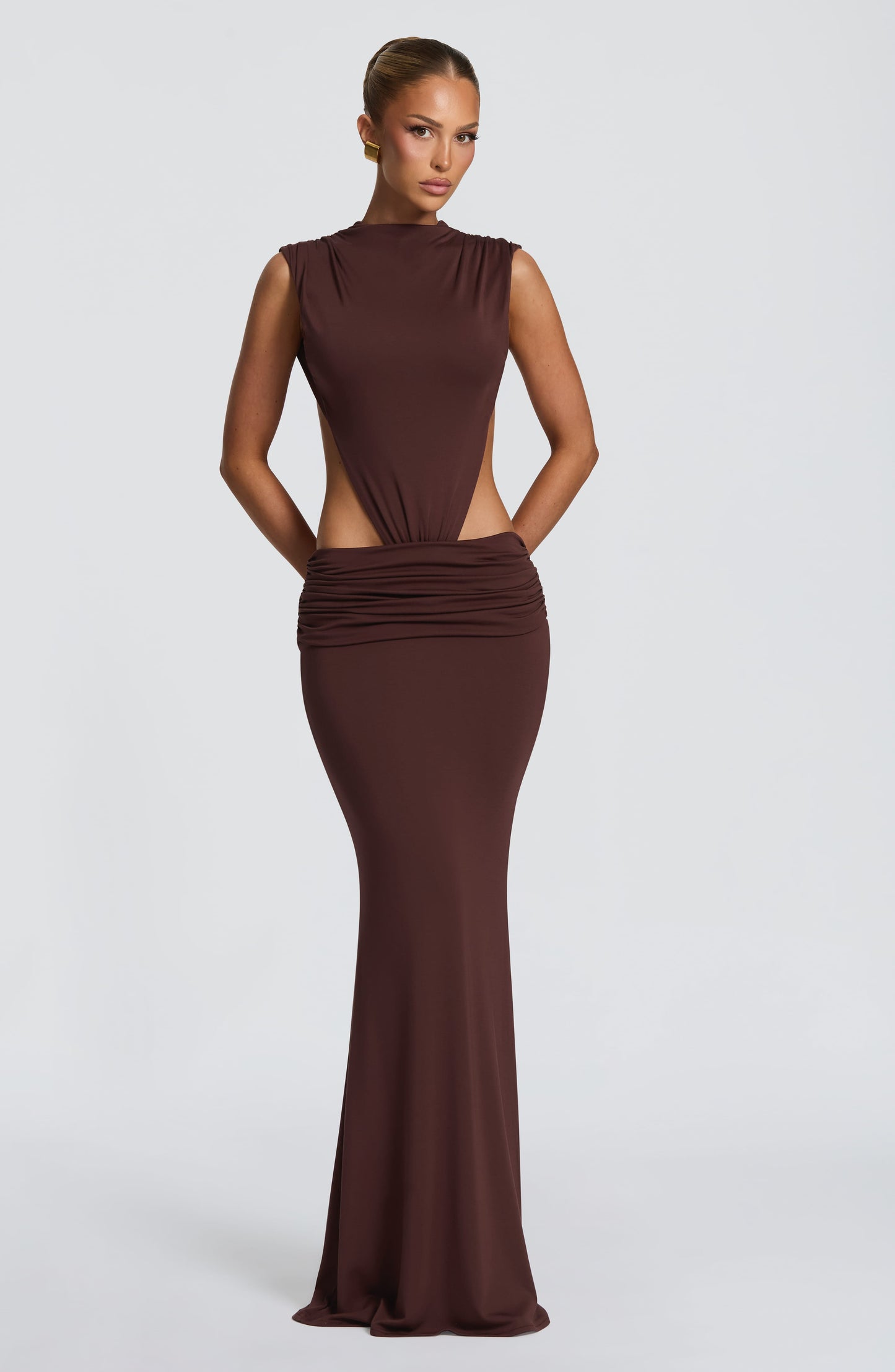 Robe Longue Fenella - Brun Prune