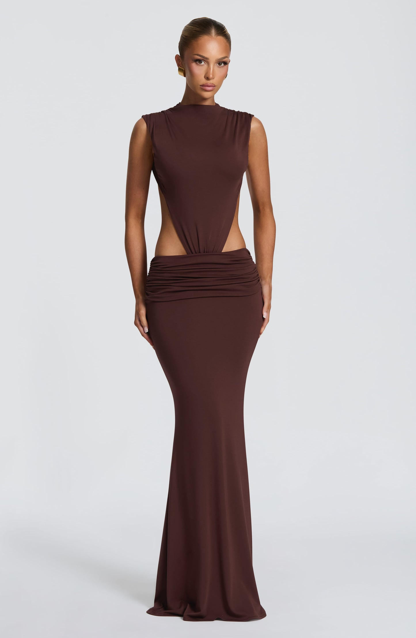 Robe Longue Fenella - Brun Prune