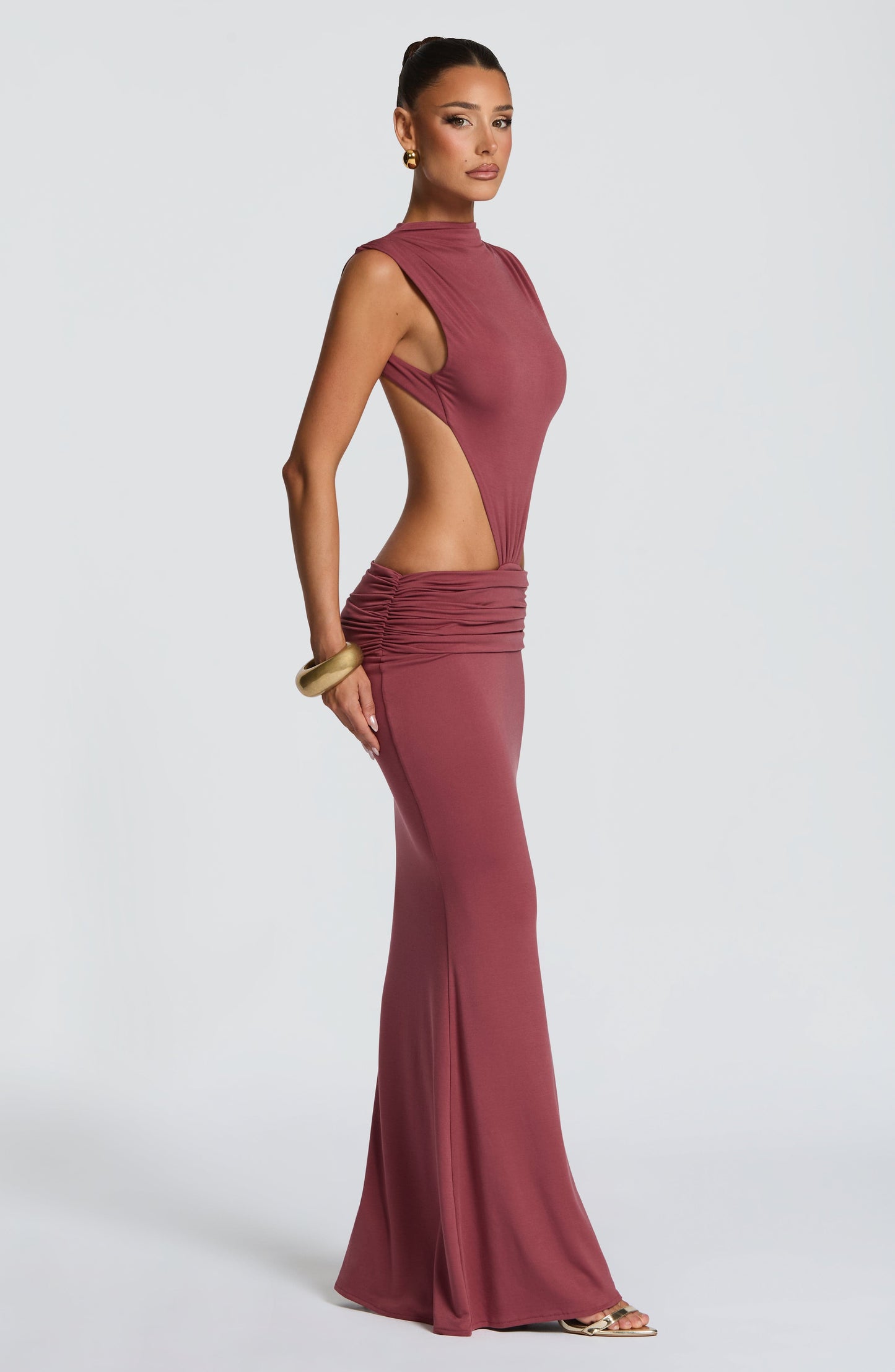Robe Longue Fenella - Rose Brown