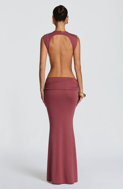 Robe Longue Fenella - Rose Brown