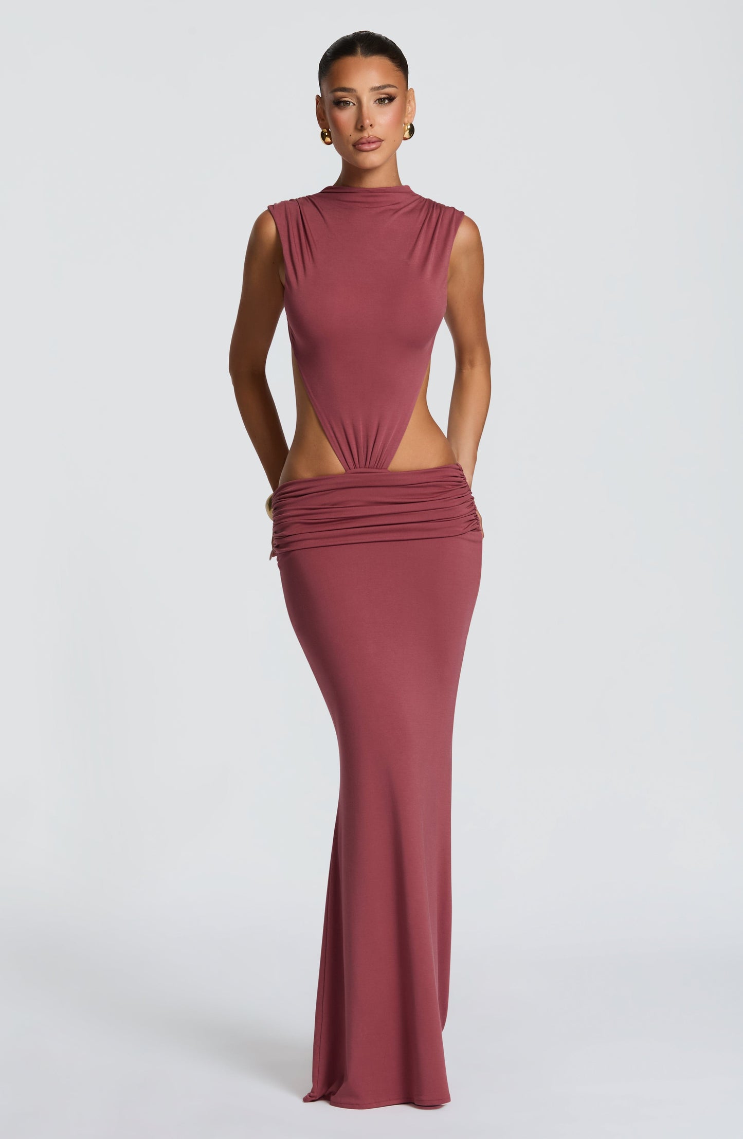 Robe Longue Fenella - Rose Brown