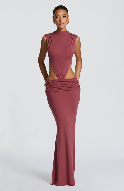 Robe Longue Fenella - Rose Brown