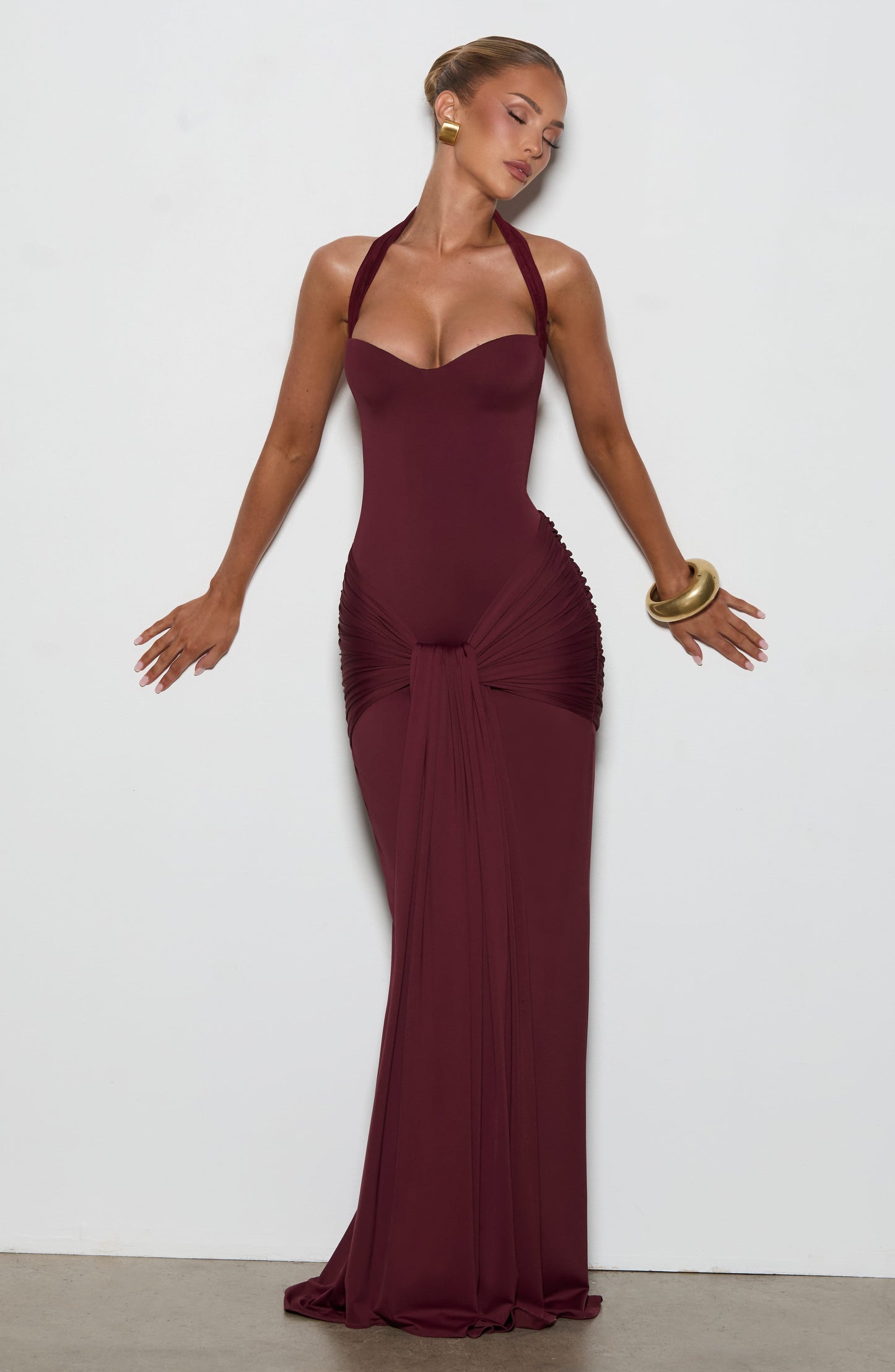 Robe Longue Gia - Cerise laquée