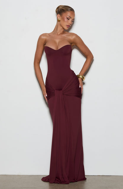 Robe Longue Gia - Cerise laquée